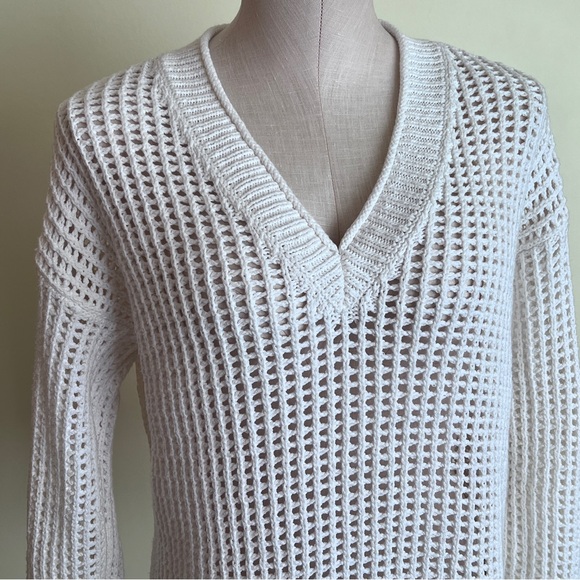 Madewell Open-Stitch V-Neck Pullover Sweater Size XS - Picture 5 of 11